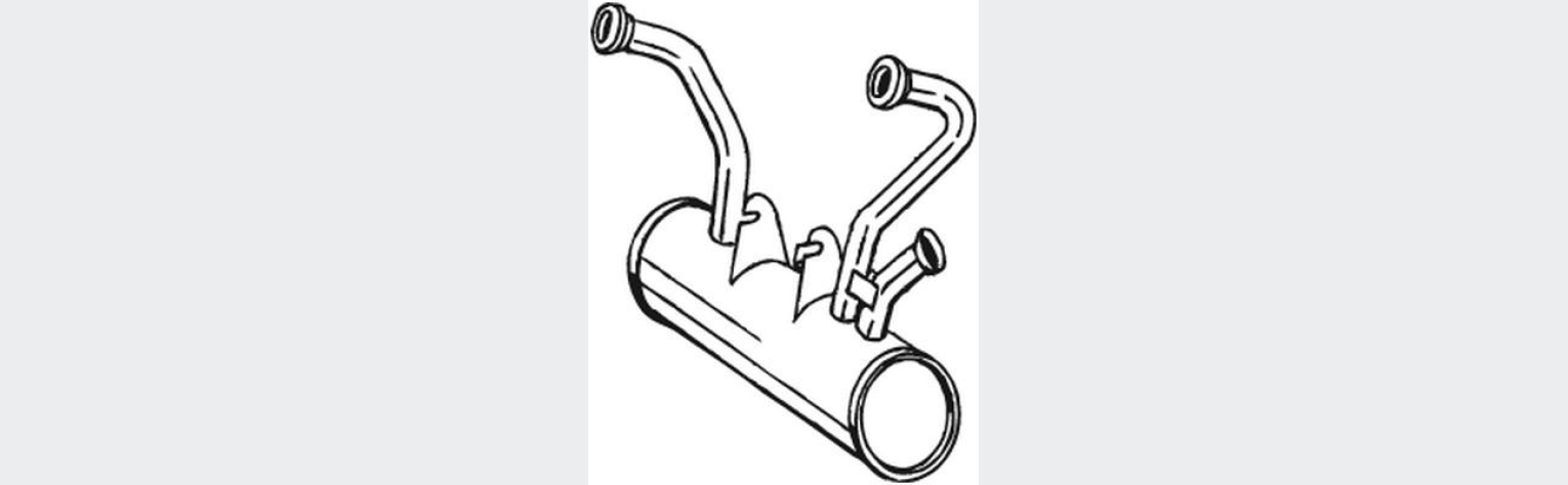 Глушник передній CITROEN 2CV 6 70-90, CITROEN Acadiane 78-88, CITROEN Ami 68-77, CITROEN Dyane 68-80, CITROEN Mehari 79-87 (135-369), Bosal